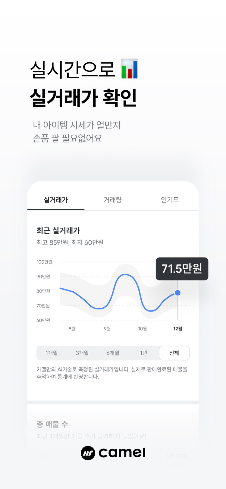 Camel 실거래가 앱스토어 화면